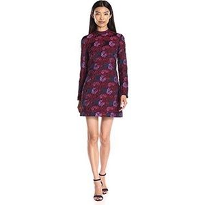 Nicole Miller Long Sleeve Jacquard Dress
